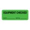 Nevs Label, "Equipment Checked" 7/8" x 2-1/4" Flr Green w/Black CS-15891 - alternate 1